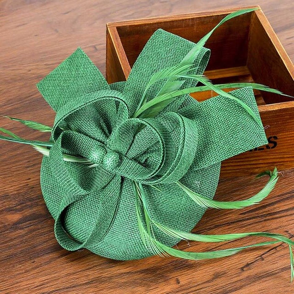 Women Formal Hats Chapeau pillbox Caps Mariage Navy Ladies Elegant feathers