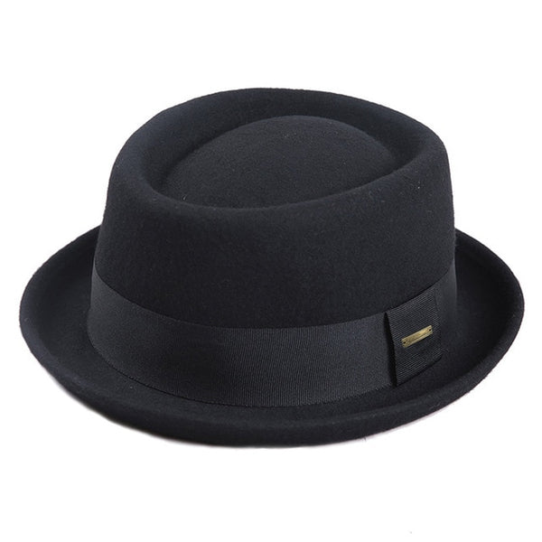 100% Australia Wool Men's Fedora Hat Pork Pie Hats for Classic Church