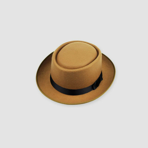 Unisex Classic Fe Pork Pie Hat Church Trilby Jazz Cap Gentleman Fe Cap