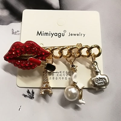 Luxury pearl brooch jewelry flowers Lapel Pins No 5 pearls Brooches