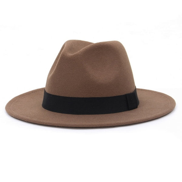 New Wide Brim White Fedora Hat For Women