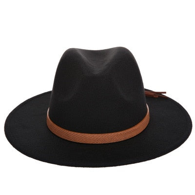Brim Wool Felt Fedora Hats Panama Style