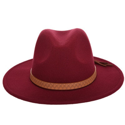 Brim Wool Felt Fedora Hats Panama Style