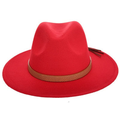 Brim Wool Felt Fedora Hats Panama Style