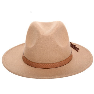 Brim Wool Felt Fedora Hats Panama Style