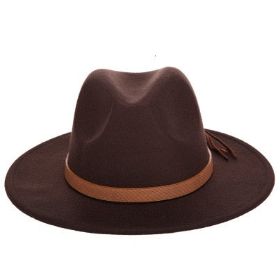 Brim Wool Felt Fedora Hats Panama Style