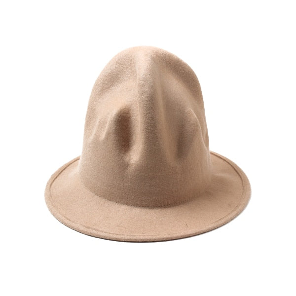 Wool Wide-brim Volcanic Hats Felt Fedora Caps