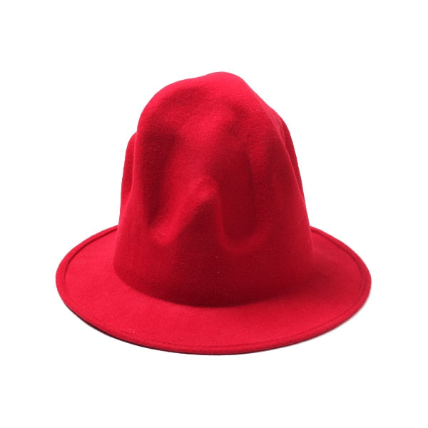 Wool Wide-brim Volcanic Hats Felt Fedora Caps