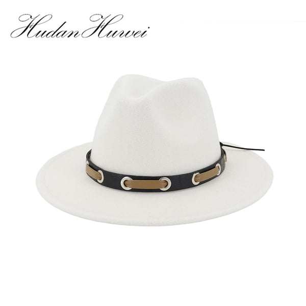 Trendy Men Women Wool Felt Jazz Style Fedora Hats
