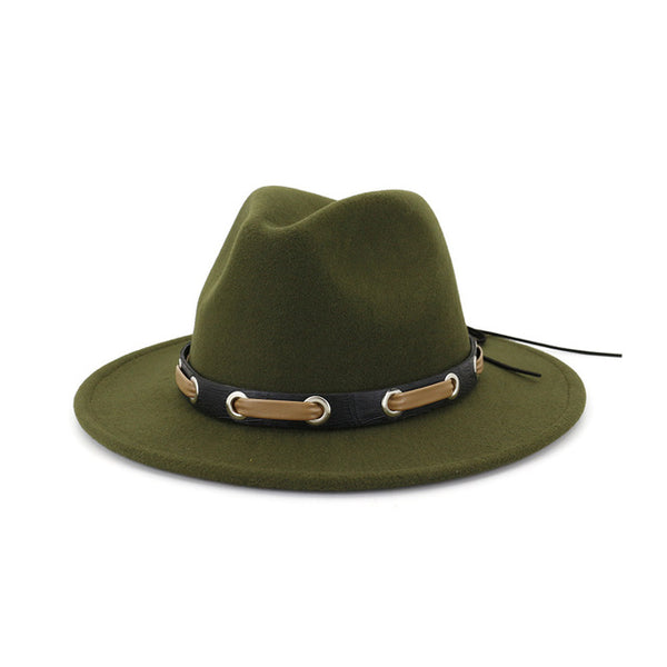 Trendy Men Women Wool Felt Jazz Style Fedora Hats