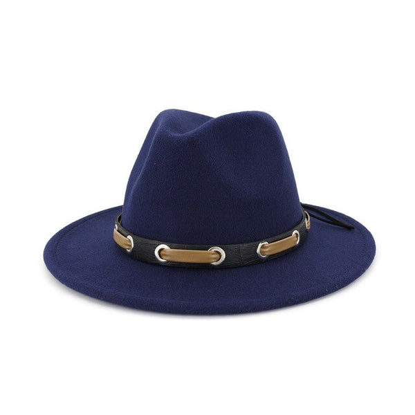 Trendy Men Women Wool Felt Jazz Style Fedora Hats