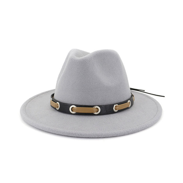 Trendy Men Women Wool Felt Jazz Style Fedora Hats