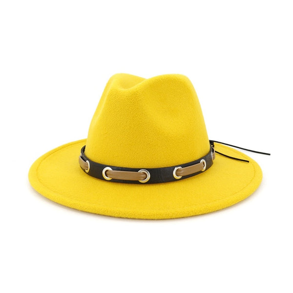 Trendy Men Women Wool Felt Jazz Style Fedora Hats