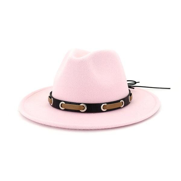 Trendy Men Women Wool Felt Jazz Style Fedora Hats