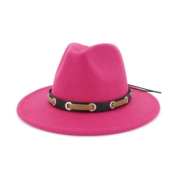 Trendy Men Women Wool Felt Jazz Style Fedora Hats