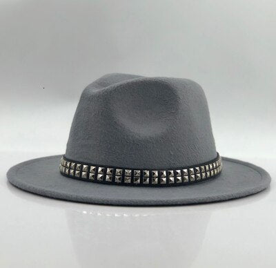 wool Fedoras For Women Wide Brim Felt Hat Ladies Cap