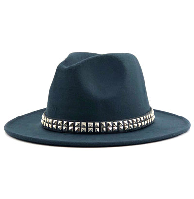 wool Fedoras For Women Wide Brim Felt Hat Ladies Cap