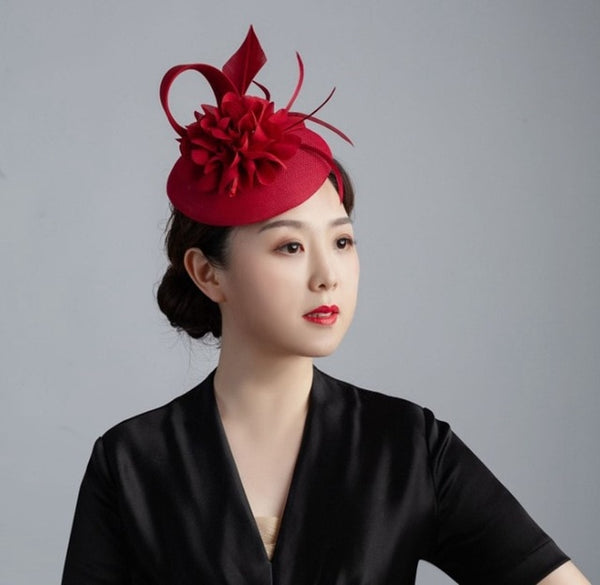 Handmade Brand Feather Fascinator Hat Hair Clip Women