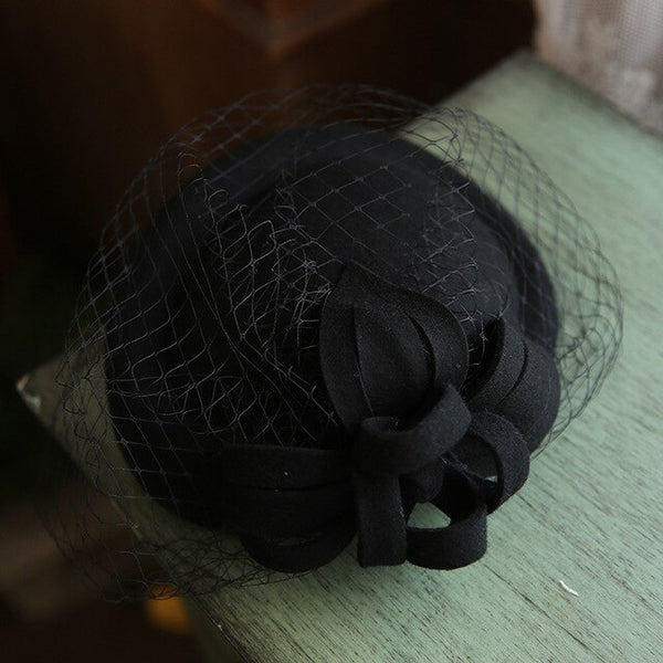 Wedding Fedora Hat Mesh Wool Felt Ceremonial Banquet Wedding Dress