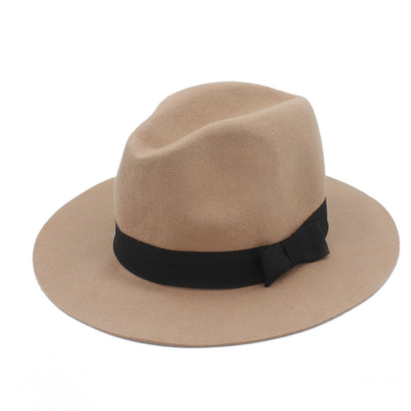 Floppy Felt Trilby Bowknot Fedora Hat For Elegant Women