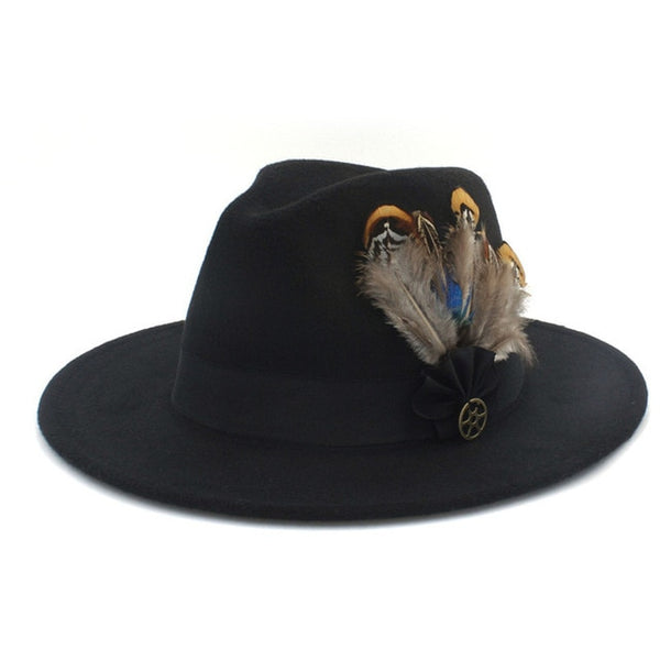 Wide Brim Felt Trilby Fedora Hat For Womem