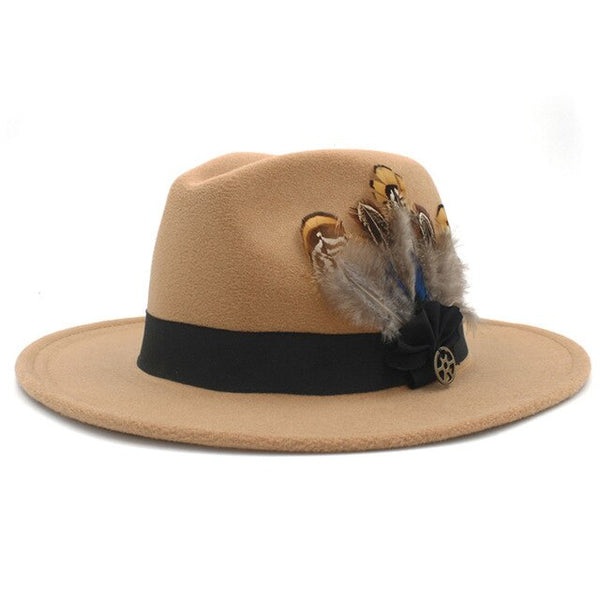 Wide Brim Felt Trilby Fedora Hat For Womem