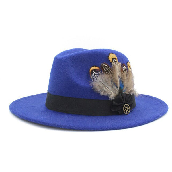 Wide Brim Felt Trilby Fedora Hat For Womem