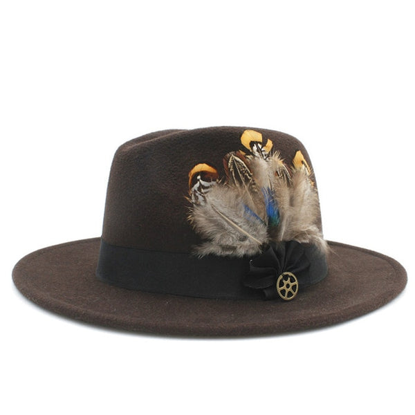 Wide Brim Felt Trilby Fedora Hat For Womem