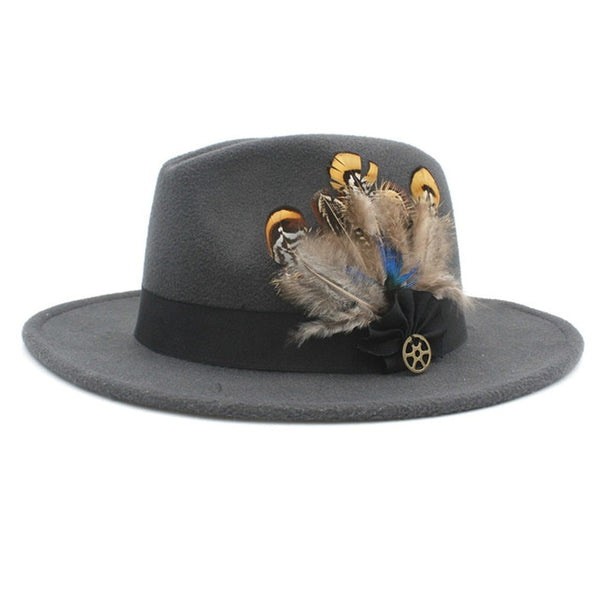 Wide Brim Felt Trilby Fedora Hat For Womem