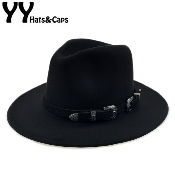 Special Felt Hat Men Fedora Hats with Belt Women Vintage