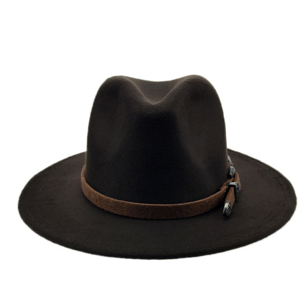 Special Felt Hat Men Fedora Hats with Belt Women Vintage