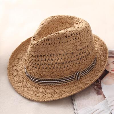 Handwork Women Summer Raffia straw Sun Beach Fedora hat