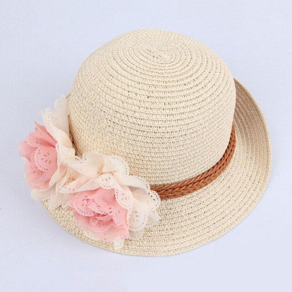 wholesale Summer Kids Floral Straw Hats Fedora Hat
