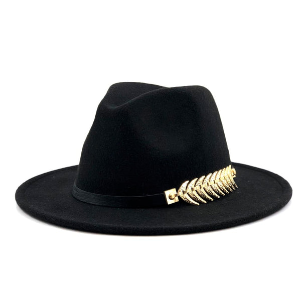 New Wool Fedora Hat Hawkins Felt Cap Wide Brim