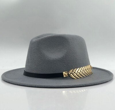 New Wool Fedora Hat Hawkins Felt Cap Wide Brim