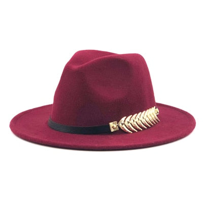 New Wool Fedora Hat Hawkins Felt Cap Wide Brim