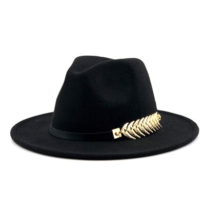 New Wool Fedora Hat Hawkins Felt Cap Wide Brim