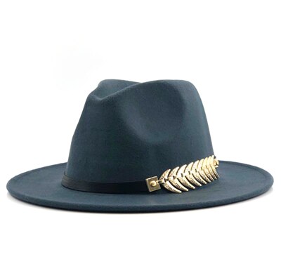 New Wool Fedora Hat Hawkins Felt Cap Wide Brim