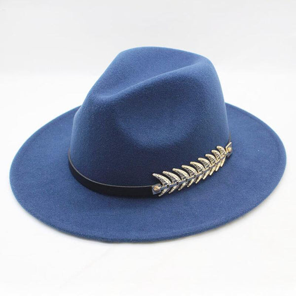 Wool Wide Brim Felt Fedora Trilby Hat For Women Men