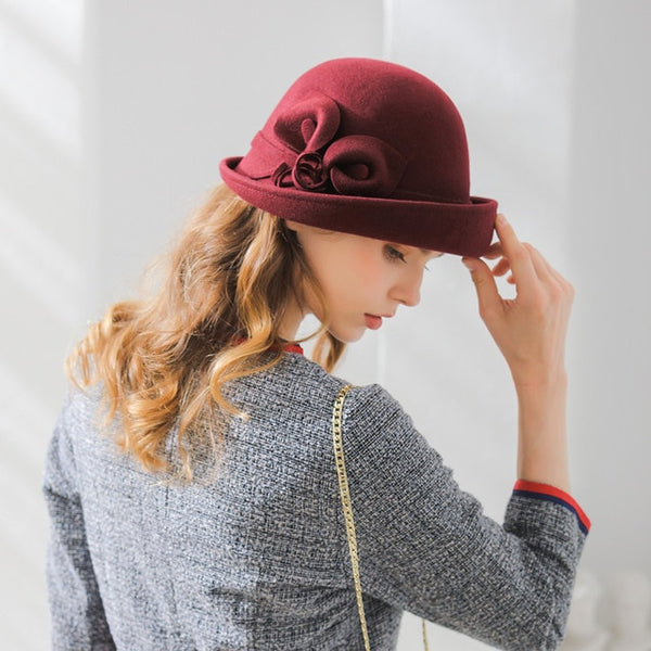 Woman Party Formal Hat England Fashion Elengant l Felt Hats