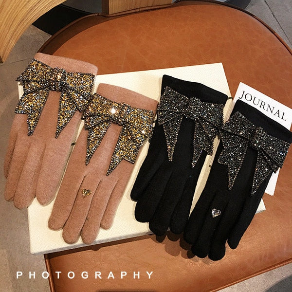 Luxury Brand Gloves Winter Women Gloves Cashmere Mittens