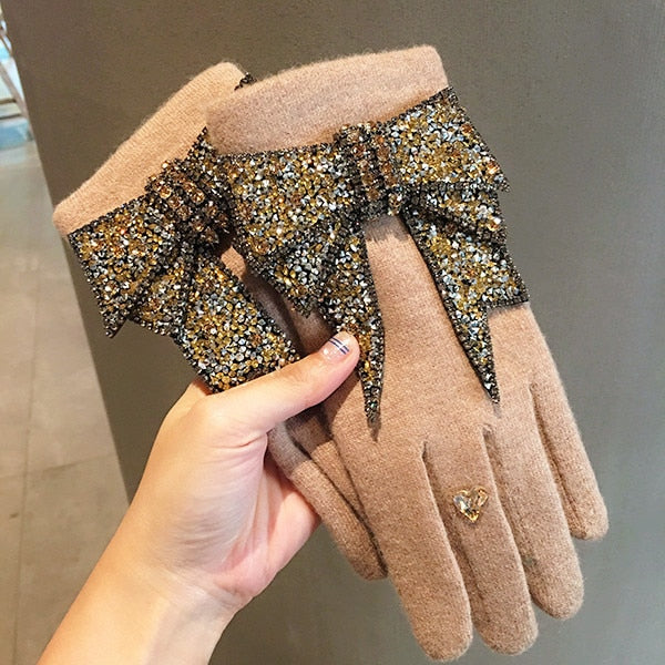 Luxury Brand Gloves Winter Women Gloves Cashmere Mittens