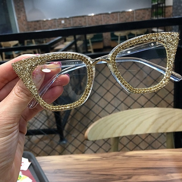 Vintage cat eye Glasses frame retro Female Brand Designer