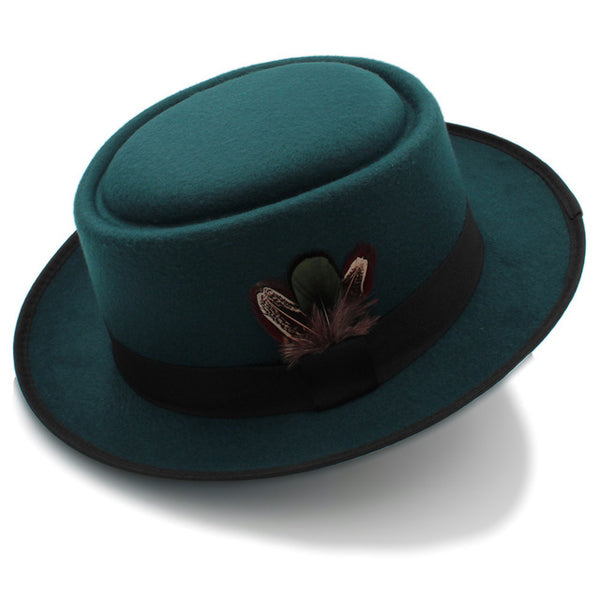 Women Men Autumn Felt Pork Pie Hat for Lad Crushable Hat