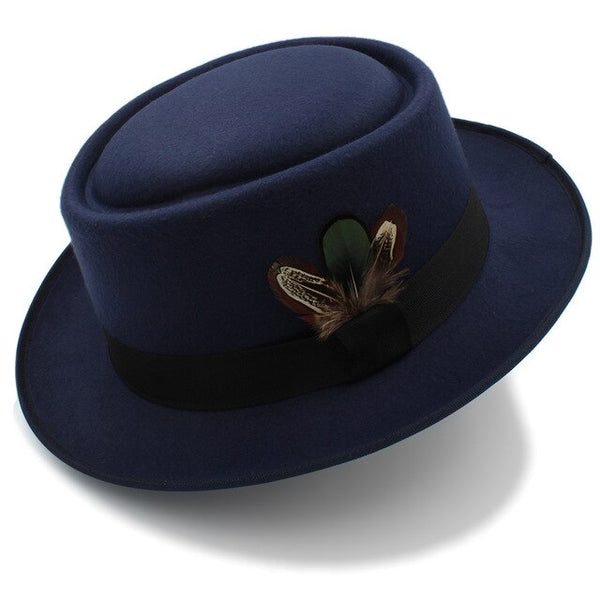 Women Men Autumn Felt Pork Pie Hat for Lad Crushable Hat