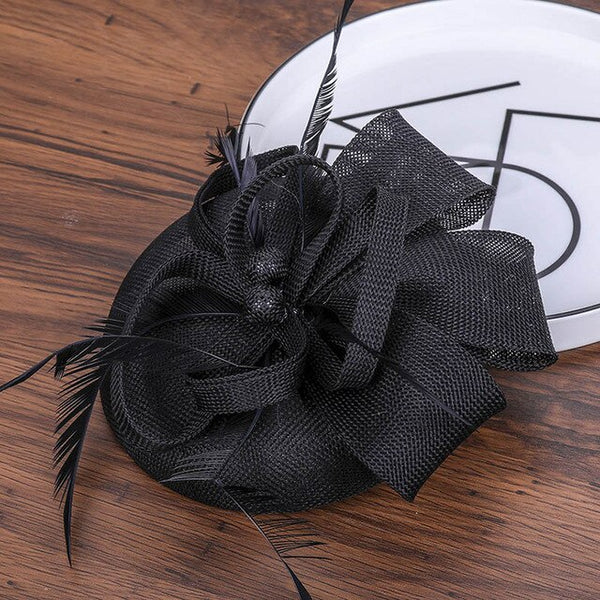 Women Formal Hats Chapeau pillbox Caps Mariage Navy Ladies Elegant feathers