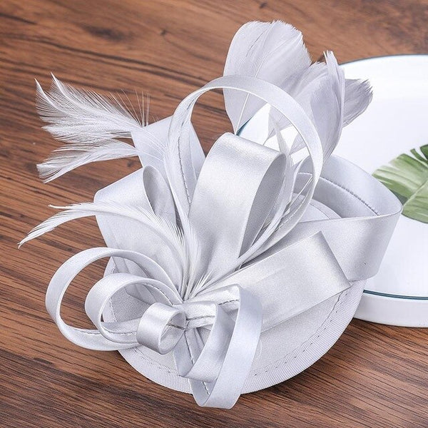 Women Formal Hats Chapeau pillbox Caps Mariage Navy Ladies Elegant feathers