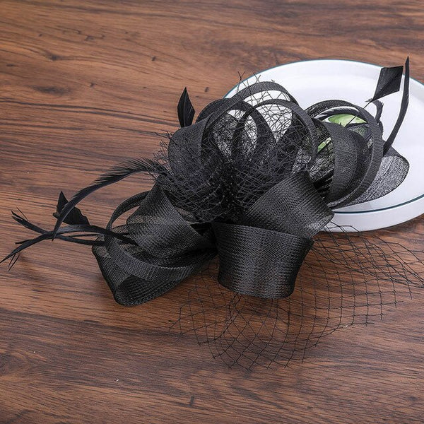 Women Formal Hats Chapeau pillbox Caps Mariage Navy Ladies Elegant feathers