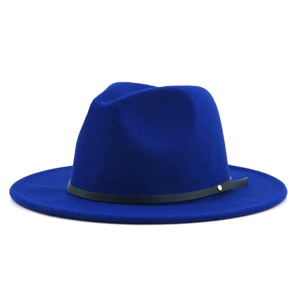 Wool Fedora Hat Hawkins Felt Cap Wide Brim