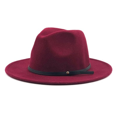Wool Fedora Hat Hawkins Felt Cap Wide Brim